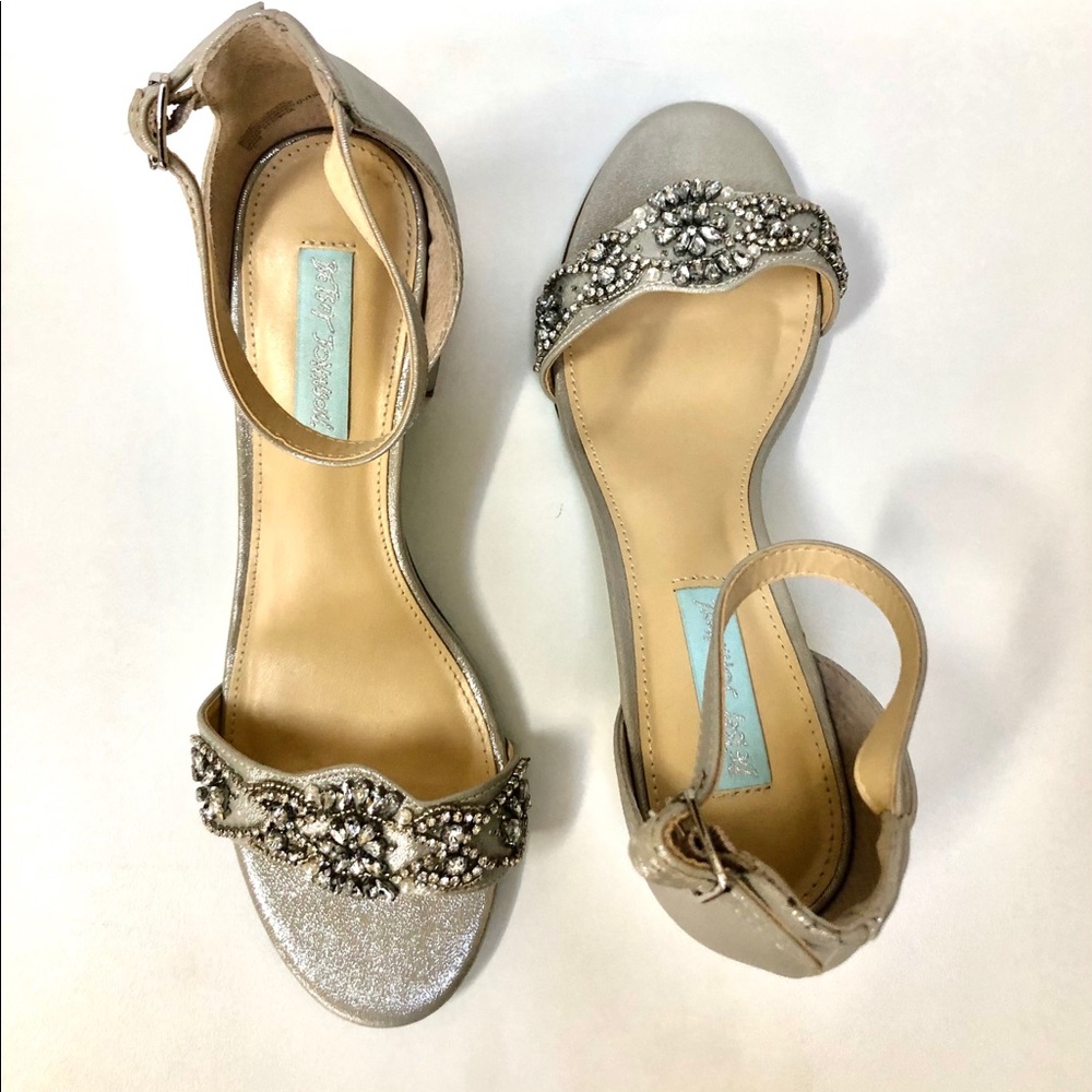 Betsey Johnson Mel Chunky Heel Sandals in Silver - Picture 8 of 8
